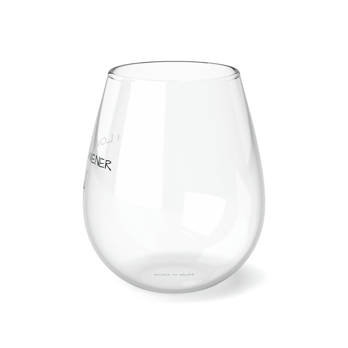 Love my wiener dog - Stemless Wine Glass, 11.75oz