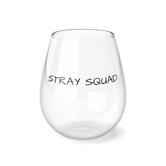 Stray Squad- Stemless Wine Glass, 11.75oz